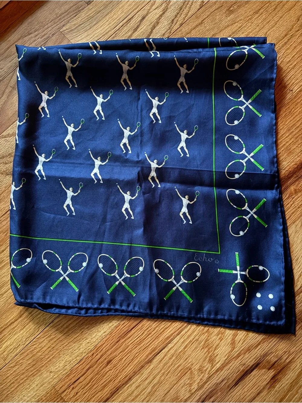 Vintage Echo Tennis Motif  Scarf